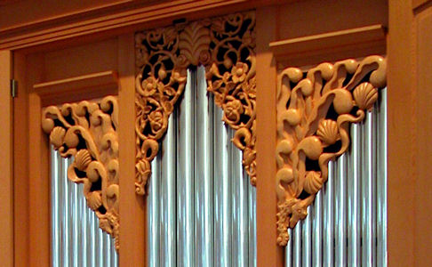 Sea shells, Hand carved wood ornament from the pipe organ at the Joan Lippincott residence